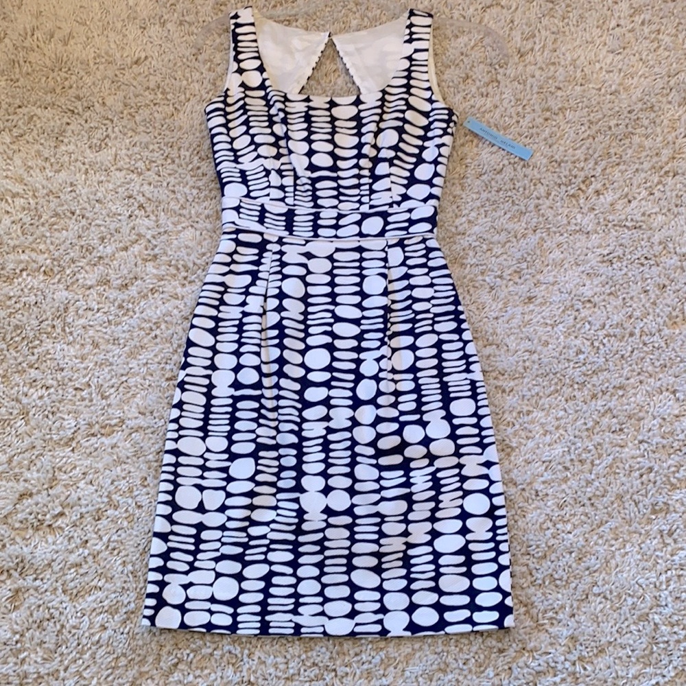 NWT Antonio Melani Navy/White Dress Size 0